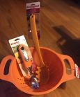 024131206254 Kitchenaid Tangerine Orange 3 Quart Colander Pasta Server Ice Cream Scoop.nwt
