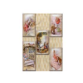 79405 3drose Twl 1 3d Rose Peter Rabbit Vintage Collage Art- Stories 15 X 22 Inch White