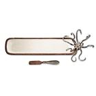 4101039 Mud Pie Octopus Wood Enamel Cracker Set Coastal Entertainment Serving