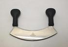 4732 Wiegemesser Mincing Knife Solingen Germany Round Double Handle Sharp
