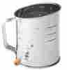 81723 5 Cup Flour Sifter Stainless Steel Crank Wood Knob Handle Baking Biscuits Aerate 28015