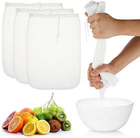 573421  1 3 Pcs Nut Milk Bag Reusable Nylon Cheese Cloths Fine Mesh Food Strainer Multiple