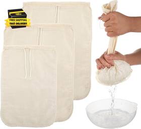 Qmkbhd6se 573723 1 Nut Milk Cloth Strainer 3 Pcs Cheesecloth Filter Bags Reusable Cotton Food Strai