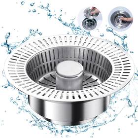 Aaeje 755531180461 2024 New Upgrade 3 In 1 Kitchen Sink Drain Strainer Stainless Steel Po