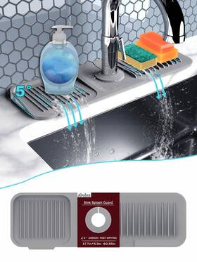 Abulun 727467597316 5 Slope Kitchen Sink Splash Guard Behind Faucet-gray Silicone Faucet Handle D Abulun 727467597316 5 Slope Kitchen Sink Splash Guard Behind Faucet-gray Silicone Faucet Handle D