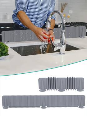 Abulun 727467854716 Scalable Kitchen Sink Water Splash Guard-silicone Guard For Bathr