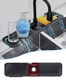 Abulun 727467854730 Silicone Faucet Mat Drip Catcher Tray For Kitchen Sink Black Splash Guard