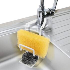 Lsj-2 Achoulei Sink Caddy Sponge Holder - Faucet Rack Shower Tray Fix Around White
