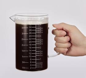 Boro3.3 Ackers 094759400983 Etched Graduated 1000 Ml 32 Oz 4 Cup - Clear