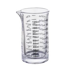 Boro3.3 Ackers 737417941687 4 Oz Glass Measuring Cup Borosilicate Shot Small Black Single