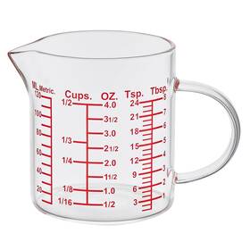 Boro3.3 Ackers 748521886856 Measure Glass - Insulated Handle 120ml/4oz Graduated Clear