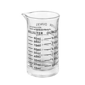 Boro3.3 Ackers 766157909848 3oz/90ml Glass Measuring Cup Shot With Small Black Single Boro3.3 Ackers 766157909848 3oz/90ml Glass Measuring Cup Shot With Small Black Single