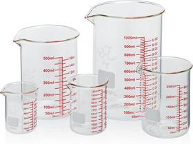 Boro3.3 Ackers 793288078198 High Borosilicate 60ml/120ml/250ml/500ml/1000ml Measuring Cup Set Clear Boro3.3 Ackers 793288078198 High Borosilicate 60ml/120ml/250ml/500ml/1000ml Measuring Cup Set Clear
