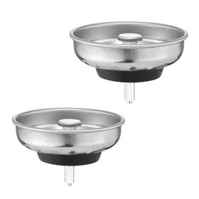 1201m-2 Adkadi 2 Pack Kitchen Sink Strainer And Stopper Combo - Stainless Steel Basket With