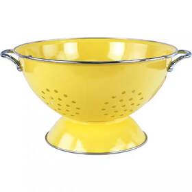 Adrinfly 726085003063 5 Quart Metal Powder Coated Enameled Will Never Flake Or Discolor Colander In Lemo
