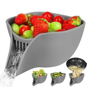 Gjlsl024 Advantez Multifunctional Drain Basket 2.4 Quart Small Colander Bowl With Spout For 1.5-3