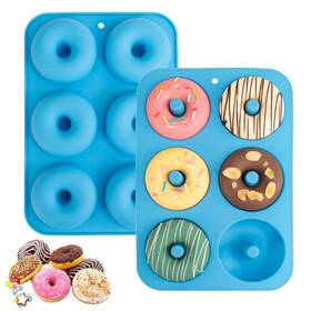 B0bthgmf7h Aichoof Silicone Donut Mold 6 Doughnuts Set 2 Food Grade Lfgb Non-stick Baking P