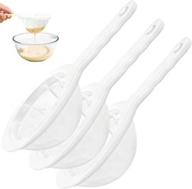 Akbr-100ms200ms Akibru 3 Pcs Ultra-fine Nylon Mesh Strainer - 100/200/300 Plastic Sieve With Handl