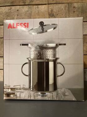 9092 Alessi Pasta Pot And Strainer Designed By Massimo Morozzi Circa 1985