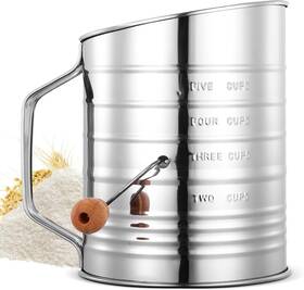 4375116 Allomn Flour Sifter For Baking 304 Stainless Steel Sieve Fine Mesh Screen With