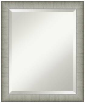 Amanti Art 28584960730 Silver Bathroom Mirror 23 Inch L X 19 W Elegant Brushed Pewter Narrow