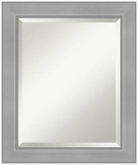 Amanti Art 28584960735 Silver Bathroom Mirror For Over 24 Inch L X 20 W Vista Brushed Nickel
