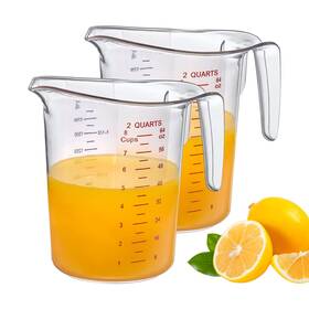 Aa-0487 Amazing Abby - Melissa 64-ounce Plastic Measuring 8-cup 2-pack Clear