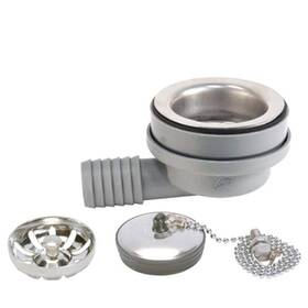 Ambassador Marine 041031790874 Sink Drain With Brushed Finish And Strainer Basket