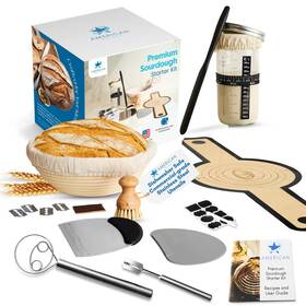 B0dbmzqb79 American Select 23pc Sourdough Starter Kit Banneton 800ml Jar Tools. Pro-grade Baking Set B0dbmzqb79 American Select 23pc Sourdough Starter Kit Banneton 800ml Jar Tools. Pro-grade Baking Set