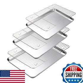 B0c77cxj97 Amrules Baking Sheet And Cooling Rack Set Of 6 - Stainless Steel Cookie Pans