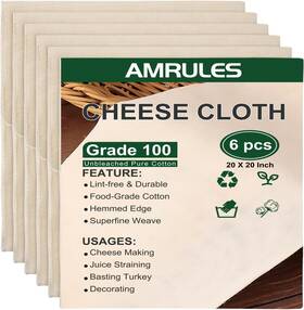 Chcloth50cm Amrules Cheese Cloths For Straining 6pcs 20x20 Inch Grade 100 Cloth Reusable Wa