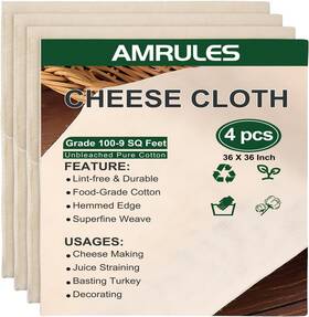 Chcloth90cm Amrules Cheese Cloths For Straining 4pcs 36x36 Inch Grade 100 Cloth Reusable Wa