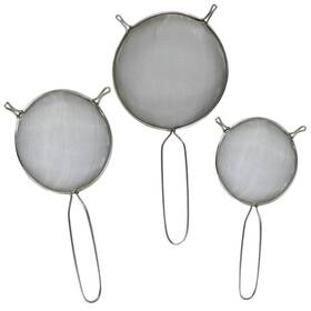 01-230424 Amse Artefactos Metalicos Serrano Mesh Strainers - Stainless Steel Fine Strainer L M S Gray