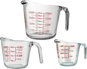 Anchor Hocking 801940129277 Glass Measuring Cups 3 Piece Set 1 Cup 2 Of Clear Anchor Hocking 801940129277 Glass Measuring Cups 3 Piece Set 1 Cup 2 Of Clear