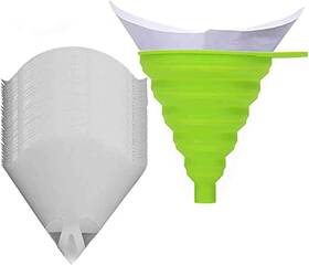 Andes 313094856836 200pcs Of Paper Paint Strainers With 100 M Filter Tips And 1 Pcs Stretch Silico