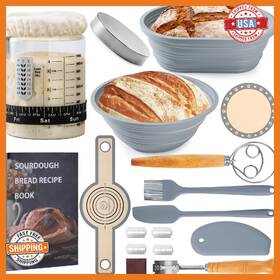 B0d3fvsx8s Angadona Sourdough Starter Kit 40oz Jar Banneton Basket Bread Sling Lame