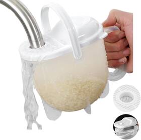 Aninbox 760314020032 14oz Rice Washer Strainer Bowl With Handle - Plastic Grain And Vegetable Washing B
