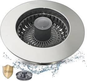 Anlige 445053492465 Kitchen Sink Drain Strainer 3 In 1 Pop Up Stopper Made Of Brass Mat