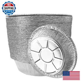 B0bbmbzsqk Anqia Air Fryer Round Aluminum Foil Liners 9-inch 50 Pcs Disposable Non-stick Oil-proo