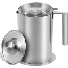 Anqtovp 744110644029 1.8 L/1.9 Quart Stainless Steel Grease Strainer And Container With Dust-proof Lid