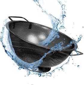 B301 Antuoo 3 Quart Stainless Steel Colander - Fine Mesh Strainer For Kitchen Food Drainer