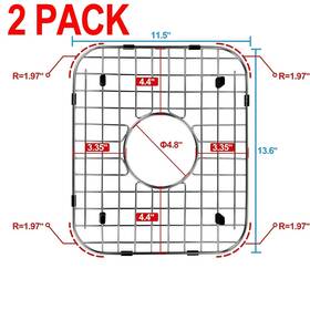 B09skv6lfr Arlba 2 Pack Sink Protector 304 Stainless Steel Grid Protection With Center Drain
