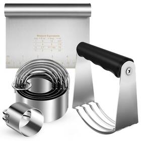 Ar241201-us Artoshin Stainless Steel Biscuit Cutter Set Pastry Scraper And Dough Blender Sturdy