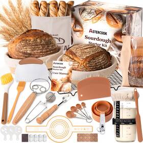 B0fh6vlmkm Astercook Sourdough Starter Kit With Round And Oval Banneton Bread Proofing Basket