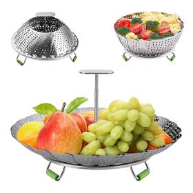 Aswenas 682698546437 Vegetable Steamer Basket Stainless Steel Folding Insert For Veggie