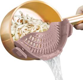 Auoon 313042473436 Clip On Strainer For Pots And Pans - Silicone Food Draining Auoon 313042473436 Clip On Strainer For Pots And Pans - Silicone Food Draining
