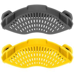 Auoon 725983996989 Clip On Strainer 2 Pack Silicone Food Pasta Drainer For Spaghe