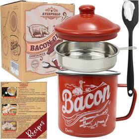 Ayerphalo 445008789794 Bacon Grease Container With Strainer - Food-grade Silicone Spatula 46oz Ayerphalo 445008789794 Bacon Grease Container With Strainer - Food-grade Silicone Spatula 46oz