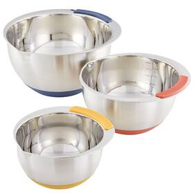 48430 Ayesha Curry Kitchenware Pantryware Stainless Steel Nesting Mixing Bowls 3-p