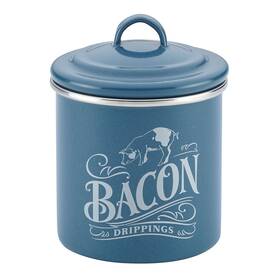 Ayesha 631899469496 Curry Enamel On Steel Bacon Grease Can / Container - 4 Inch Blue Ayesha 631899469496 Curry Enamel On Steel Bacon Grease Can / Container - 4 Inch Blue
